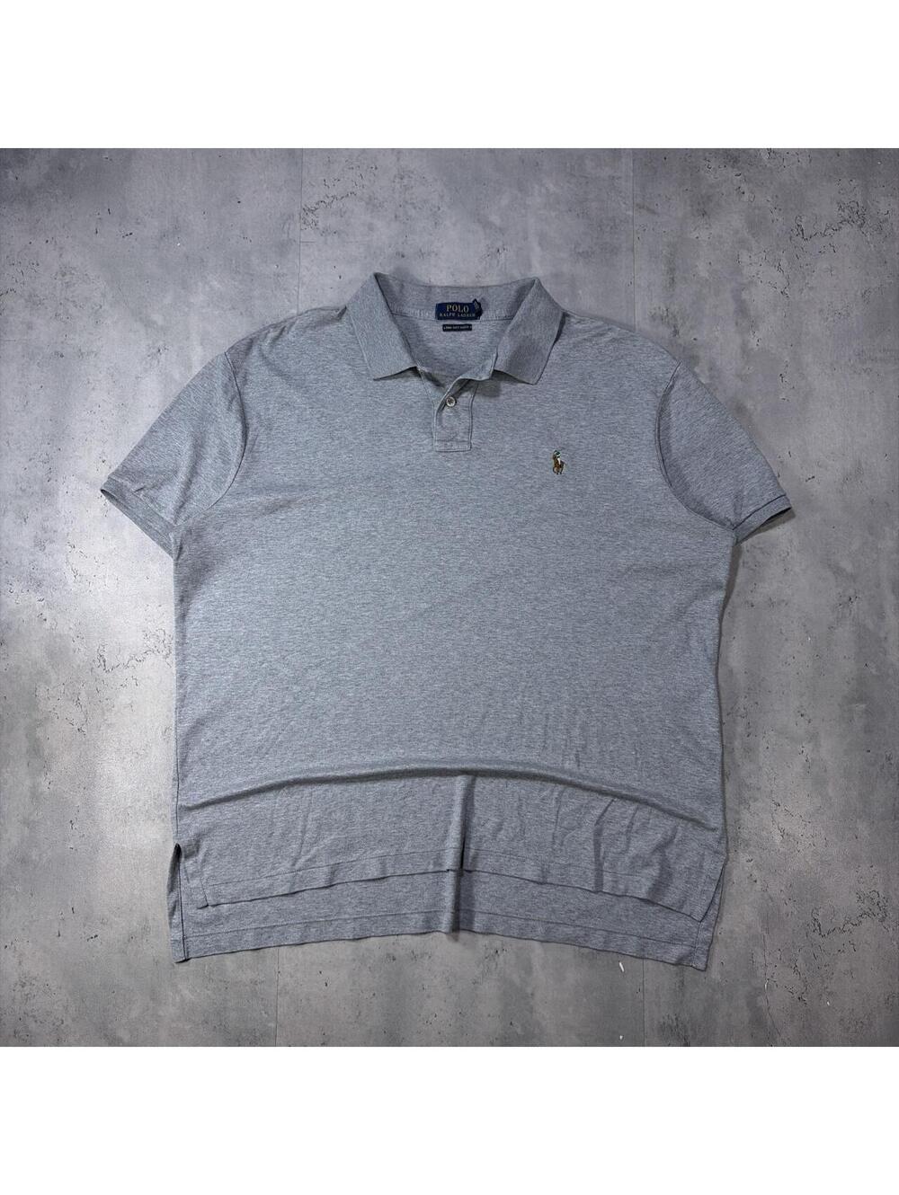 Y2K Grey Polo Ralph Lauren Logo Polo Shirt